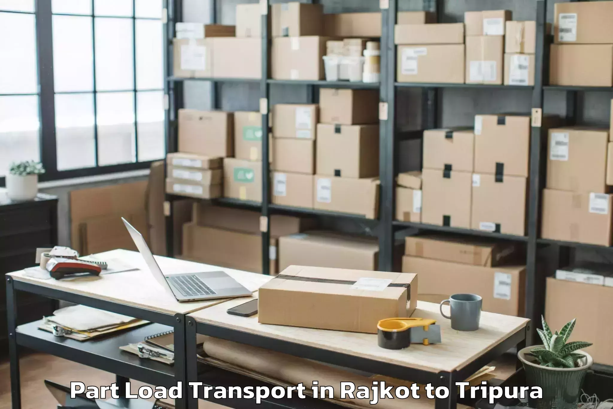 Leading Rajkot to Kamalpur Airport Ixq Part Load Transport Provider